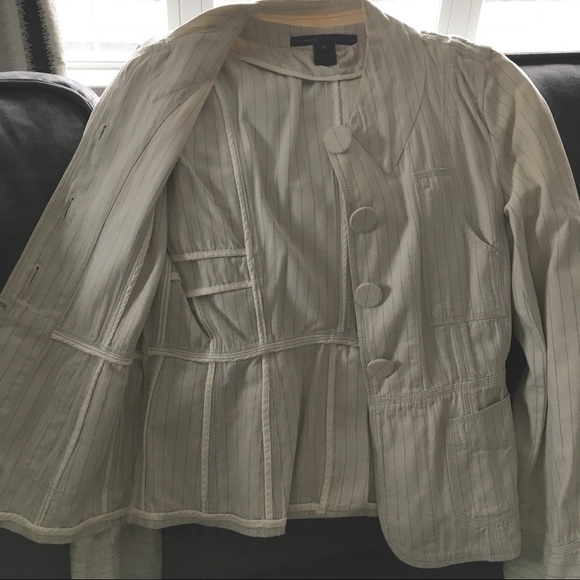 MARC JACOBS 💯 Cotton Striped Blazer in Linen/Grey - Picture 8 of 8
